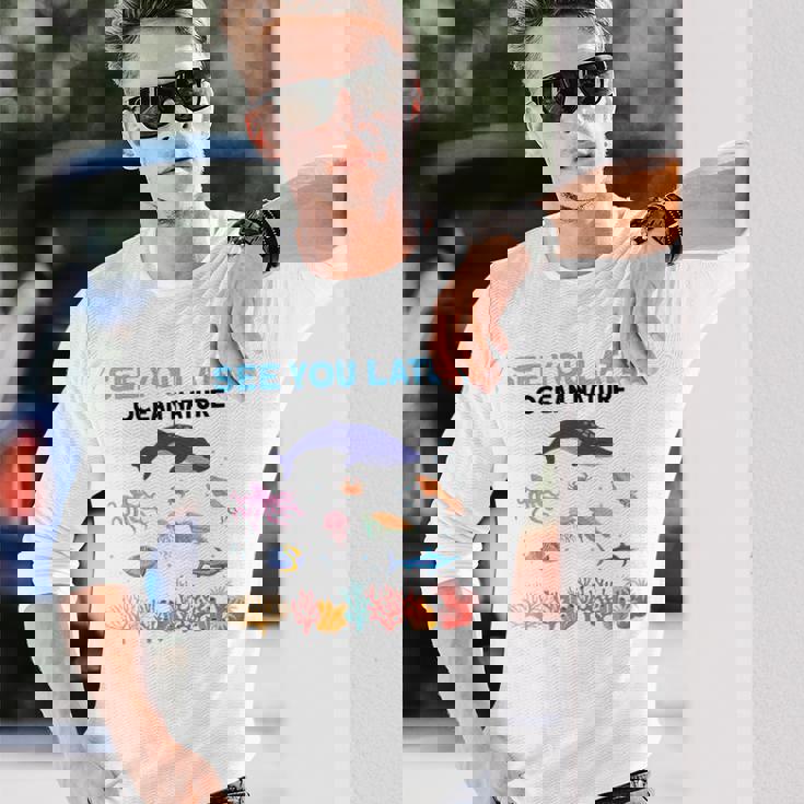 オーシャンネイチャー 未来の海洋生物学者 科学者 長袖Tシャツ 彼への贈り物