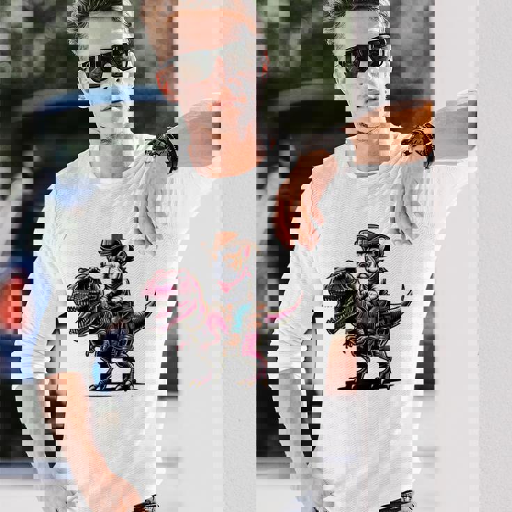 カウボーイ フレンチブルドッグ ライディング A ティラックス かわいいフレンチー 長袖Tシャツ 彼への贈り物