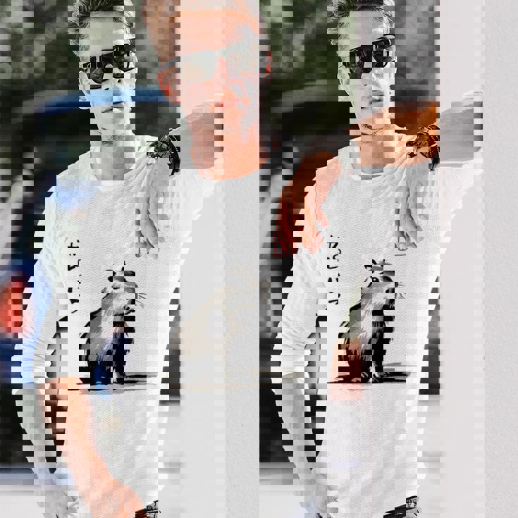 カワイイカピバラ アニメ 日本のストリートウェア おもしろカピバラ 長袖Tシャツ 彼への贈り物