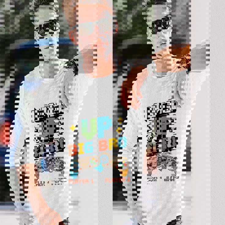 キッズ Leveled Up Big Bro 2025 ビッグブラザー幼児に昇格 長袖Tシャツ 彼への贈り物