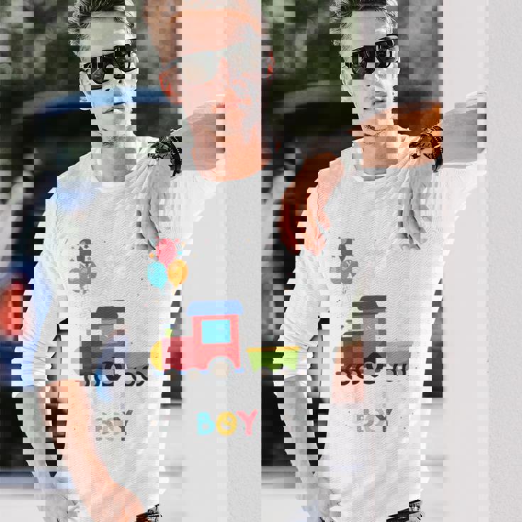 キッズ かっこいいチュー 3歳バースデーボーイ可愛い電車好き 長袖Tシャツ 彼への贈り物