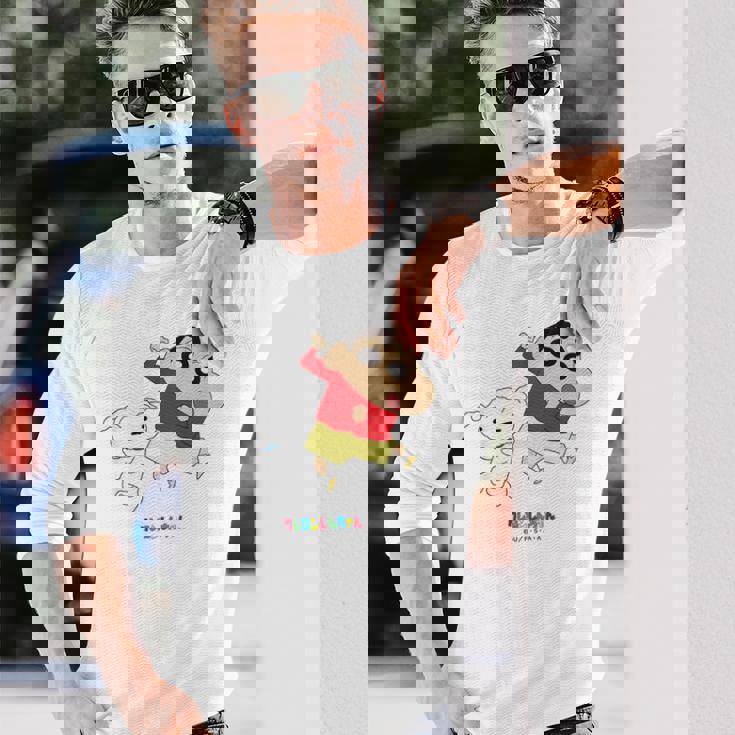 キッズ クレヨンしんちゃん 踊る！しんちゃんとシロ 長袖Tシャツ 彼への贈り物