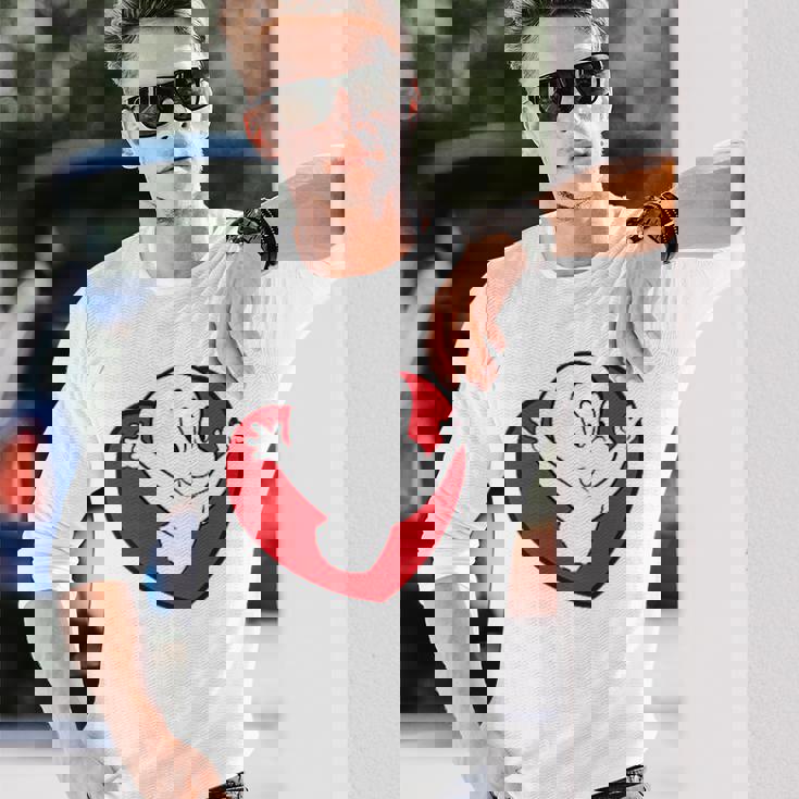 キャスパー・ザ・フレンドリー・ゴースト バレンタインデーのフロント&バック 長袖Tシャツ 彼への贈り物