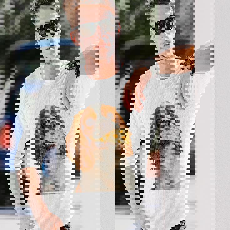 キャバリア・キング・チャールズ・スパニエル・チーズ・ドッグキャバリアー 長袖tシャツ 長袖Tシャツ 彼への贈り物