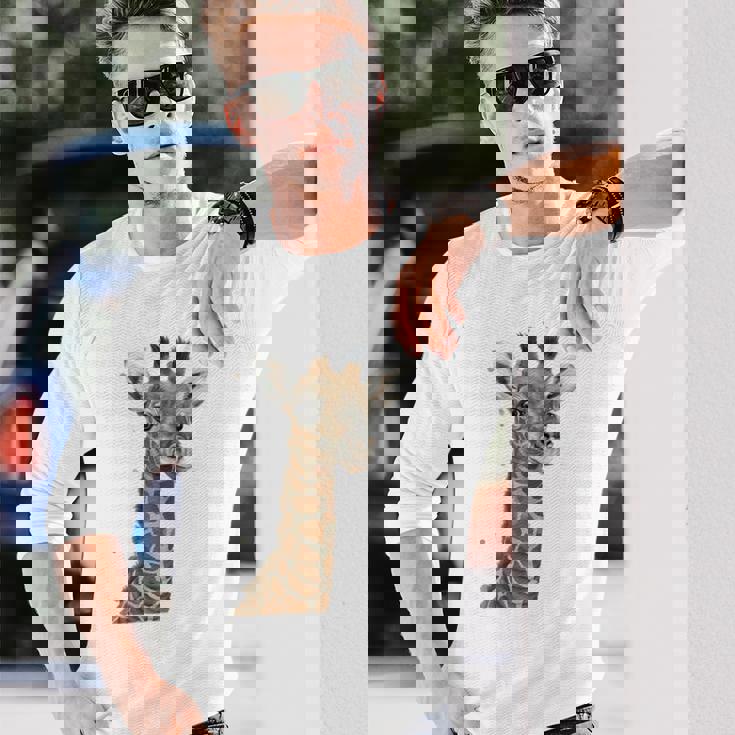 キリンtシャツ、キリンキッズ、キリンガール、キリン愛好家 長袖Tシャツ 彼への贈り物