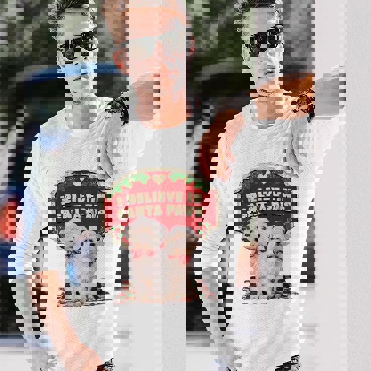 クリスマス デコレーション 犬 マルチーズ 長袖Tシャツ 彼への贈り物