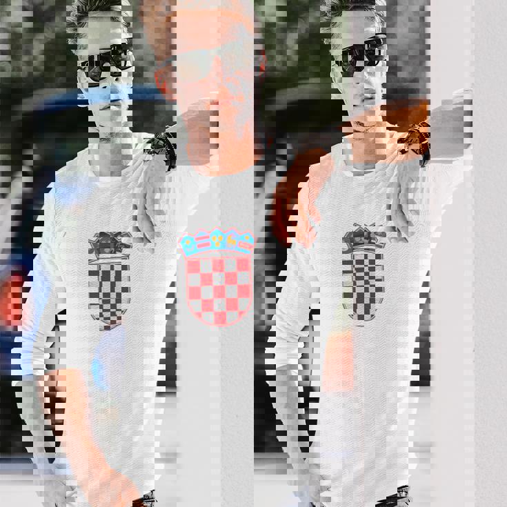 クロアチア ヴィンテージ クロアチア国旗tシャツ 長袖Tシャツ 彼への贈り物