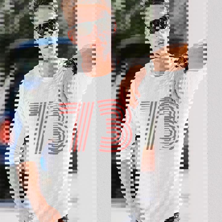 クールレトロライティングジャージ、背番号73 1973 長袖Tシャツ 彼への贈り物