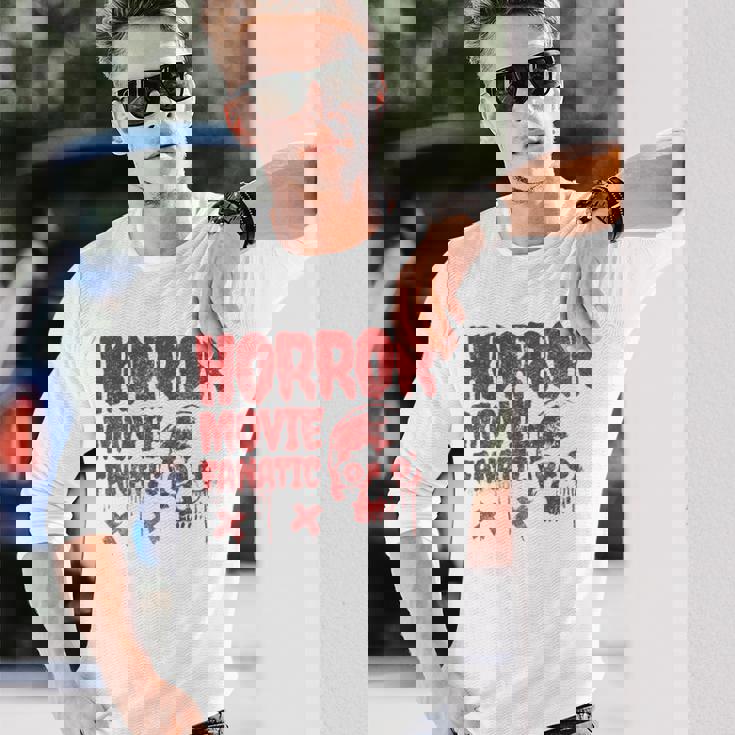 グランジー ダメージ加工 ホラー映画 ファン 赤 グラフィック 怖い頭蓋骨 長袖tシャツ 長袖Tシャツ 彼への贈り物