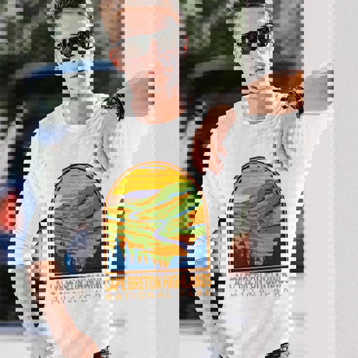 ケープブレトンハイランズ国立公園 カナダヴィンテージエンブレム 長袖tシャツ 長袖Tシャツ 彼への贈り物
