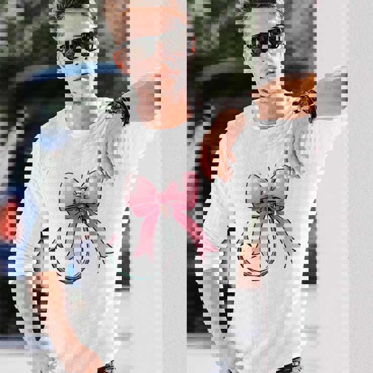 コケット ボウ 釣り フィッシャーフック ピンクリボン ママ 母の日 長袖Tシャツ 彼への贈り物