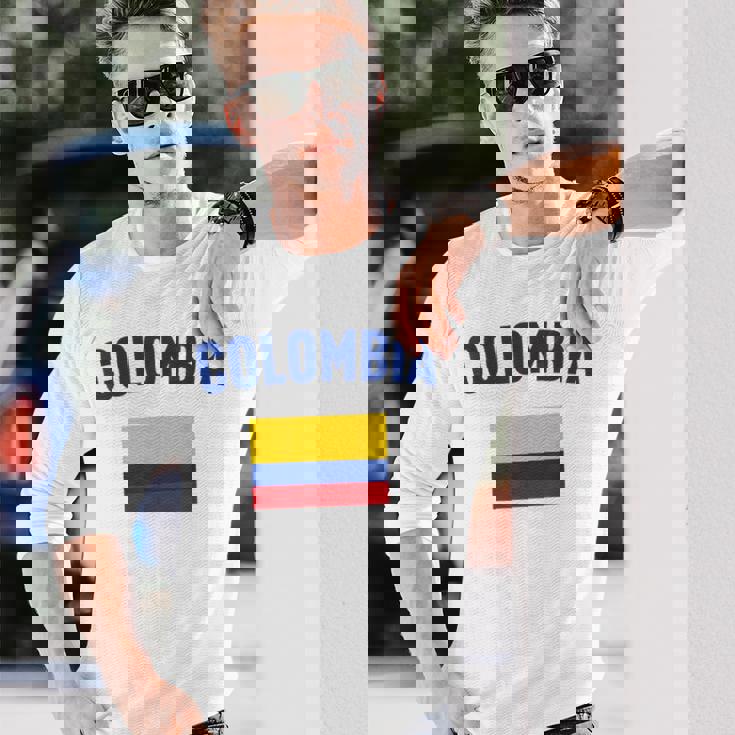 コロンビア国旗 長袖Tシャツ 彼への贈り物