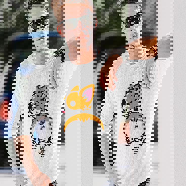 コーギーお尻大好き 長袖Tシャツ 彼への贈り物