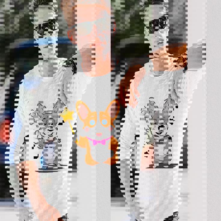 コーギー・マジシャン マジックコスチューム 長袖Tシャツ 彼への贈り物