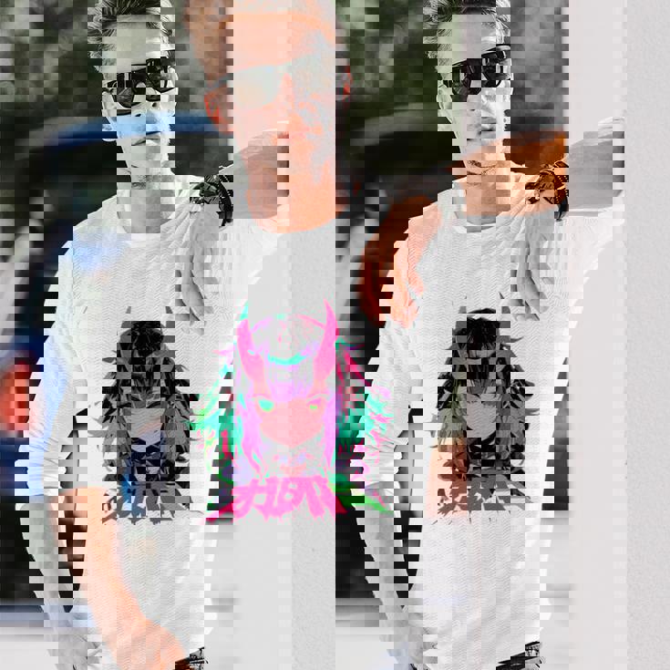 ゴシック アニメ 鬼 わいふ かわいい 日本 漫画 ヴェーパーウェア レトロ 長袖tシャツ 長袖Tシャツ 彼への贈り物