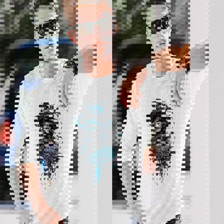 ゴシックガール ハロウィンコスチューム 魔女ゴス オカルトウィッカ 長袖Tシャツ 彼への贈り物