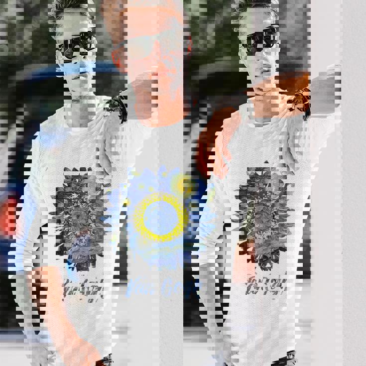 ゴッホ 星月夜 ひまわり ゴッホ ひまわり アート 長袖Tシャツ 彼への贈り物