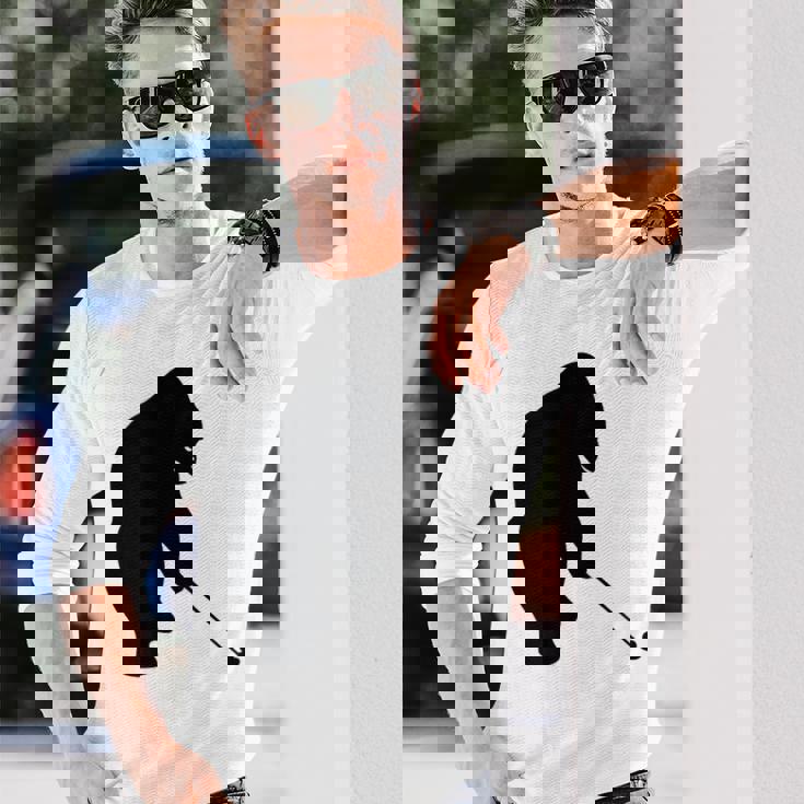 ゴリラゴルフシルエット 長袖Tシャツ 彼への贈り物