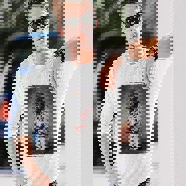 ゴリラ先生 日本の柔道と空手武道 長袖Tシャツ 彼への贈り物