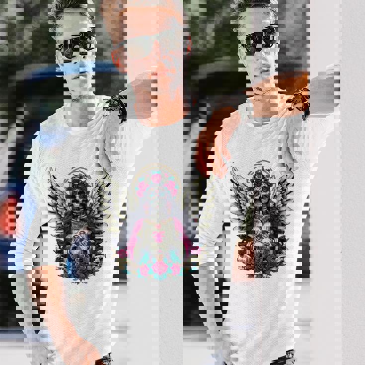 サンタ・ムエルテ 長袖tシャツ 長袖Tシャツ 彼への贈り物