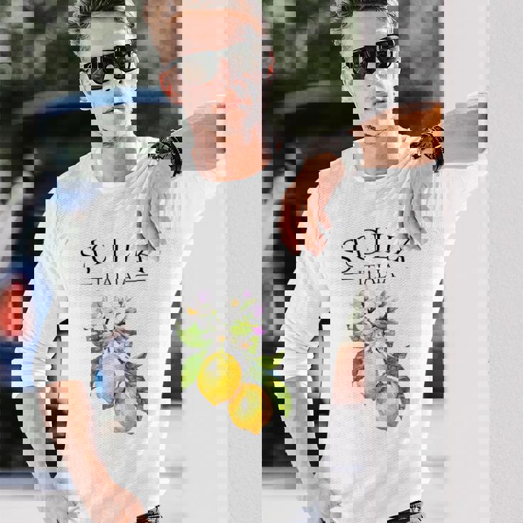 シチリア イタリア土産 イタリア レモン 長袖Tシャツ 彼への贈り物