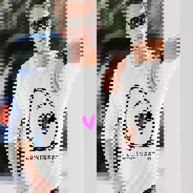 シマエナガ 北海道 雪の妖精 可愛い ぼく、シマエナガ。 愛 長袖Tシャツ 彼への贈り物