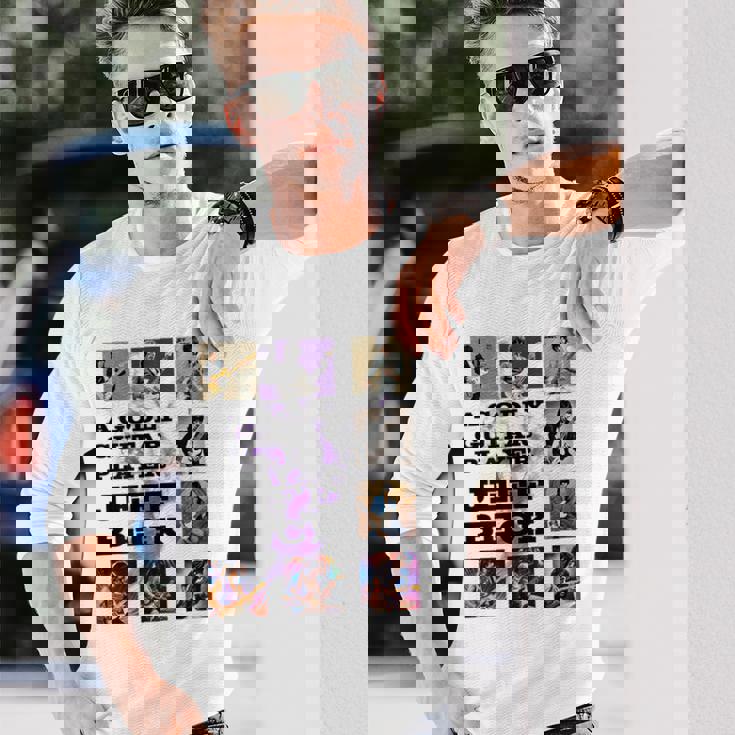 ジェフベック_005_Back Printed 長袖Tシャツ 彼への贈り物