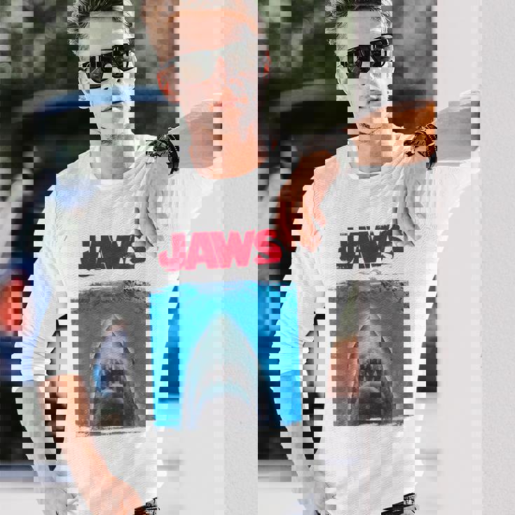 ジョーズ シルエット グラフィック 長袖Tシャツ 彼への贈り物