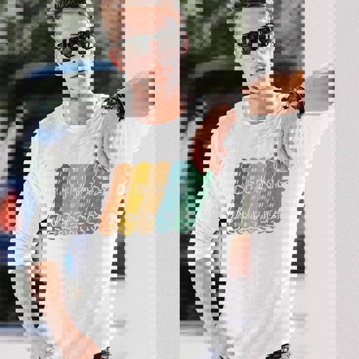 スケート スケーター スケートボード ビンテージ 長袖Tシャツ 彼への贈り物