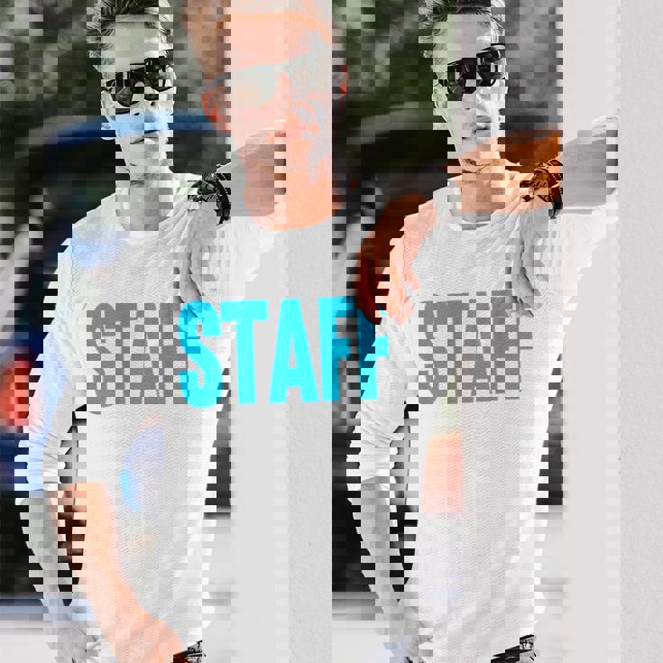 スタッフ イベント 衣装 クルー 音楽祭 バックプリント ワーカー 長袖Tシャツ 彼への贈り物