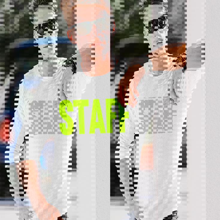 スタッフ イベント 衣装 クルー 音楽祭 Backprint ワーカー 長袖Tシャツ 彼への贈り物