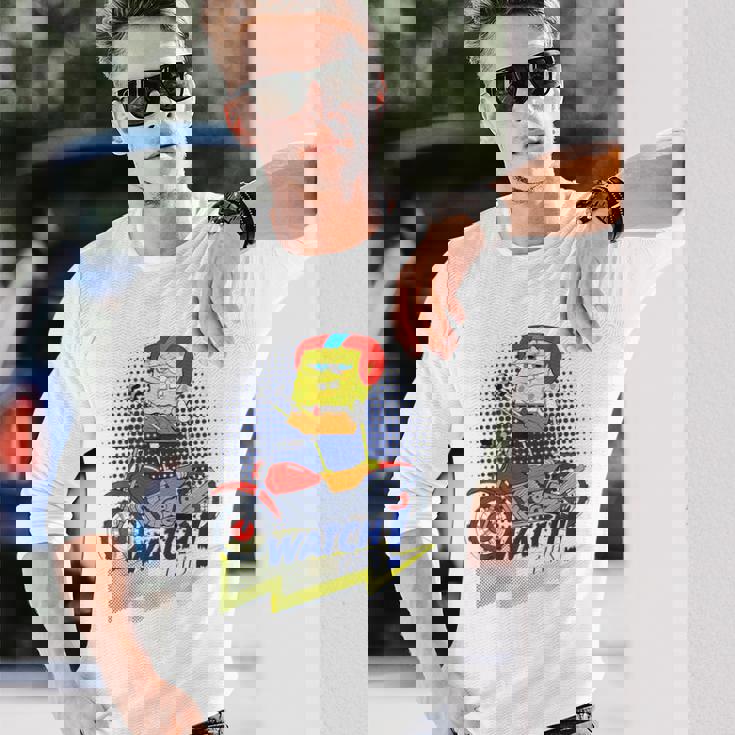 スポンジボブ スクエアパンツ スポンジボブ Watch This 長袖Tシャツ 彼への贈り物