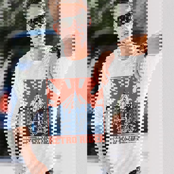 スーパーカブc100 原付バイク レトロライダー 東京日本 長袖tシャツ 長袖Tシャツ 彼への贈り物