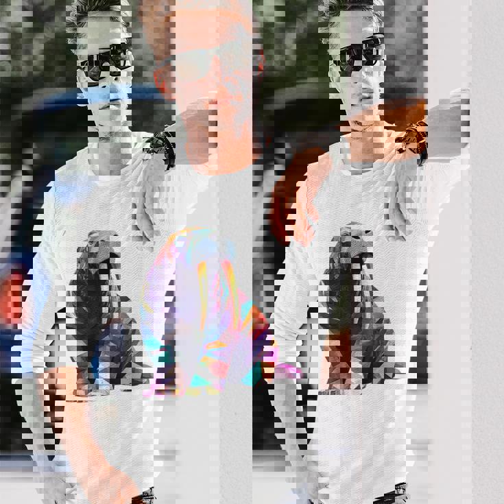 セイウチ 動物 モチーフ 作品 セイウチ 長袖Tシャツ 彼への贈り物