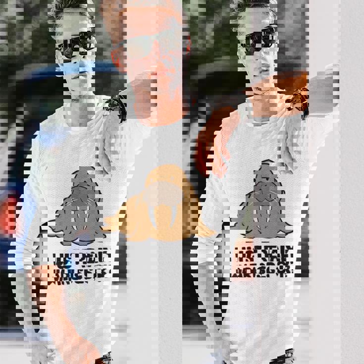 セイウチが本当に好きだよ、いいね？面白いセイウチ 長袖Tシャツ 彼への贈り物