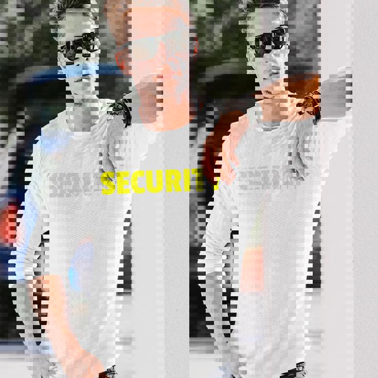 セキュリティスタッフやボディガードのためのセキュリティバックプリントデザイン 長袖Tシャツ 彼への贈り物