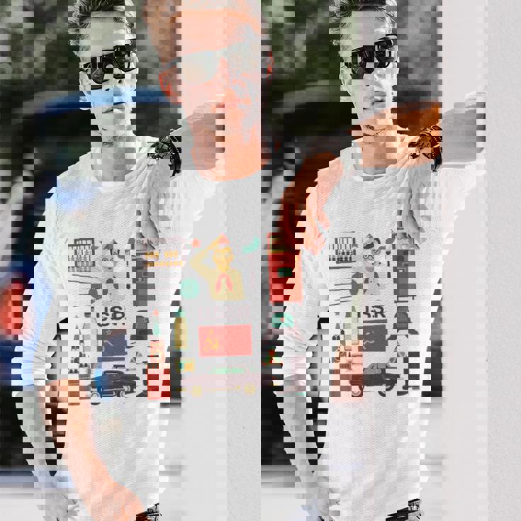 ソ連属性sovi8ビンテージプロパガンダ。 長袖Tシャツ 彼への贈り物