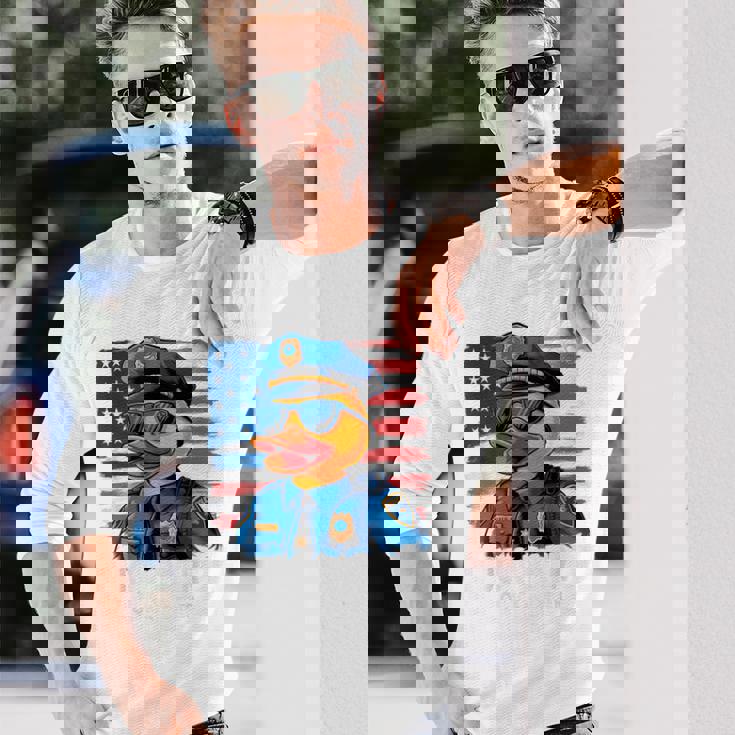 ダックパトロールファニーポリスダック 長袖Tシャツ 彼への贈り物