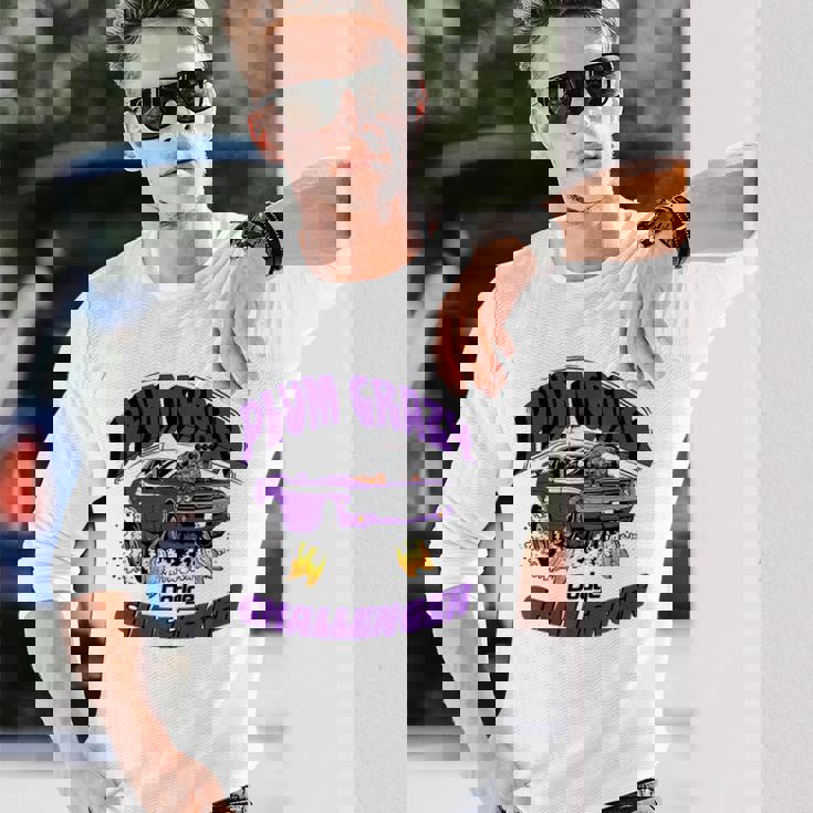 ダッジ チャレンジャー プラム クレイジー ラストコール 長袖Tシャツ 彼への贈り物