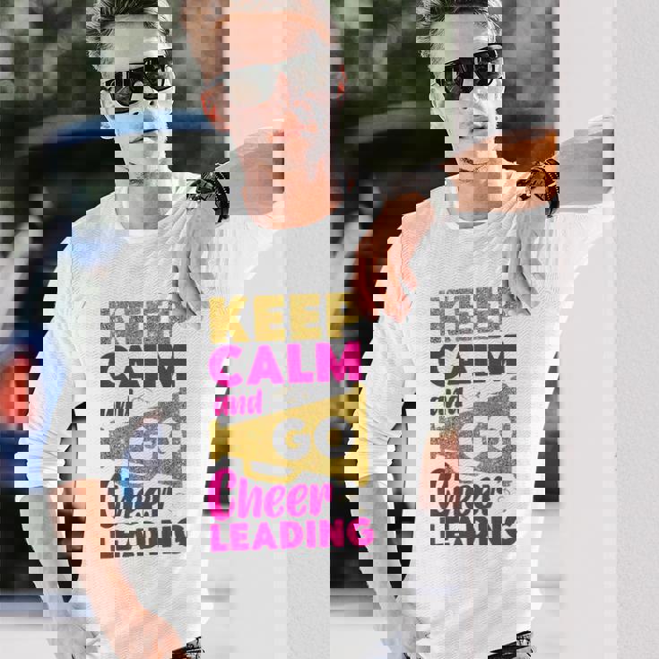 チア チアリーディング Keep Calm And Go チアリーディング 長袖Tシャツ 彼への贈り物