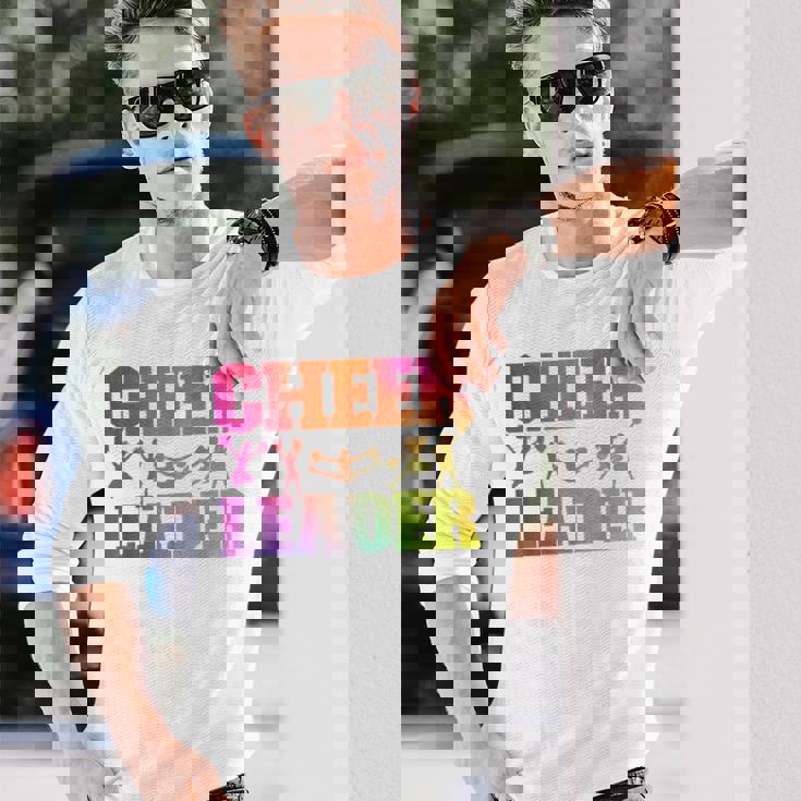 チア チアリーディング 水彩 レインボー チアリーダー 長袖Tシャツ 彼への贈り物