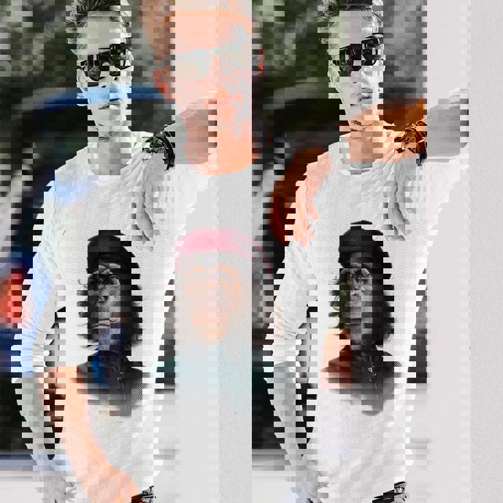 チェ ゲバラ チンパンジー 長袖Tシャツ 彼への贈り物