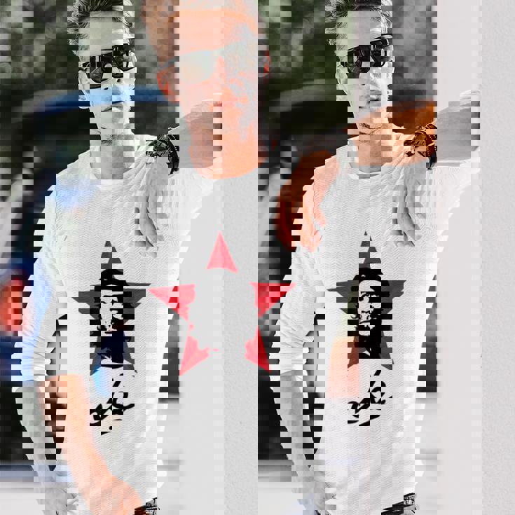 チェ・ゲバラ、キューバ、署名、ゲリラ、チェ 長袖Tシャツ 彼への贈り物