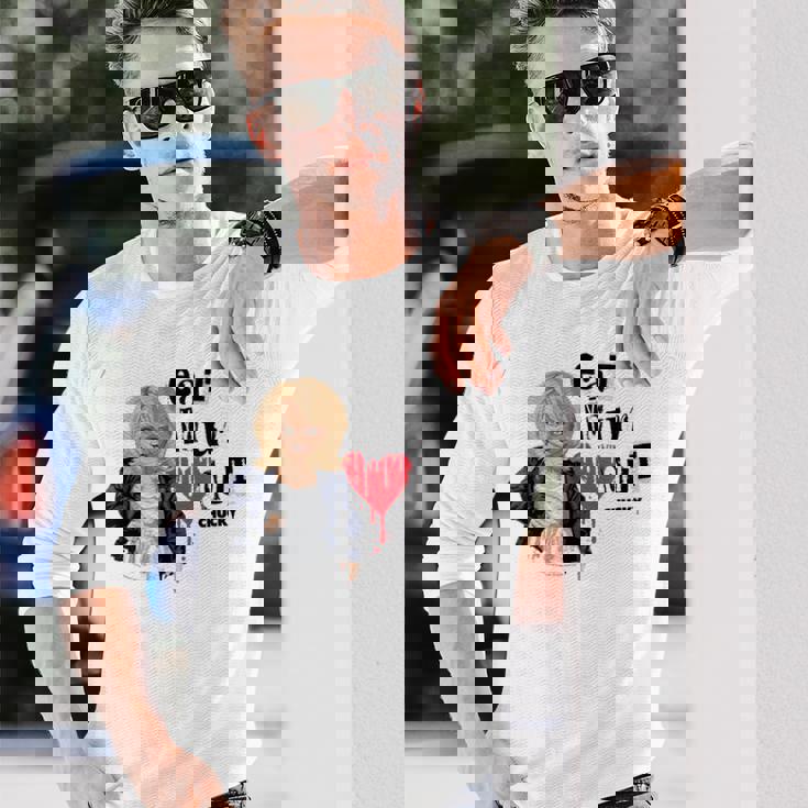 チャッキー・ティファニー・イート・ユア・ハート・アウト・バレンタイン 長袖Tシャツ 彼への贈り物