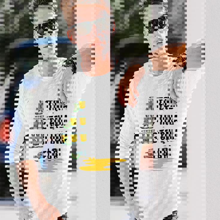 テキーラ 2 テキーラ 3 テキーラ フロア シンコ・デ・マヨ 飲料 長袖Tシャツ 彼への贈り物