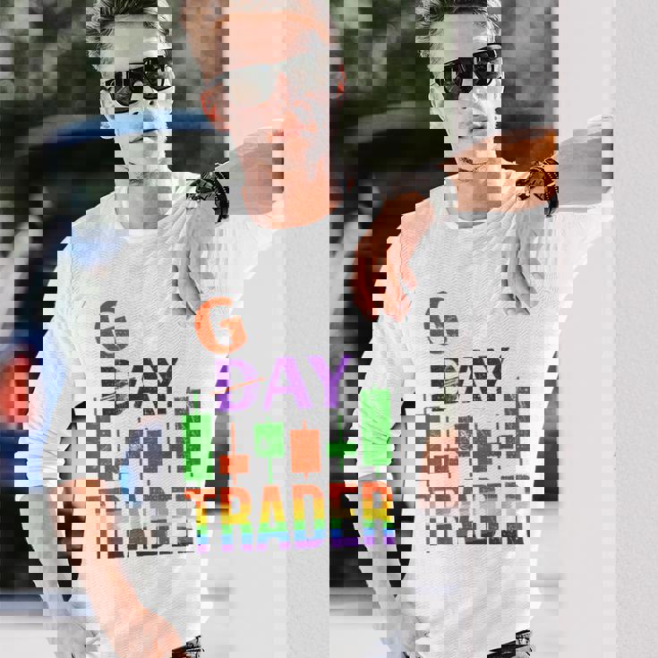 デイストライクスルーゲイトレーダープライド月間トレーディングオタクファニー。 長袖Tシャツ 彼への贈り物