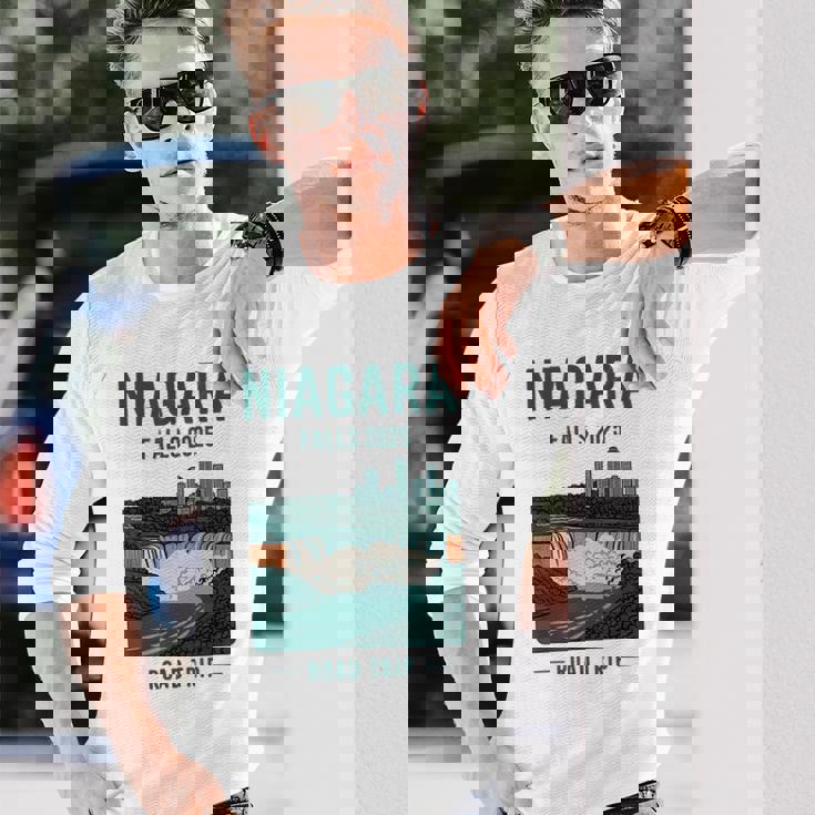 ナイアガラフォールズ ロードトリップ 2025 夏休み ナイアガラ 長袖Tシャツ 彼への贈り物