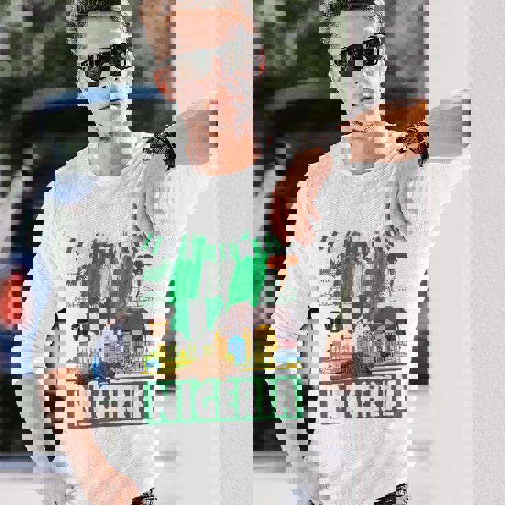 ナイジェリアの服のアイデア キッズ&ノベルティ ナイジェリア国旗 長袖Tシャツ 彼への贈り物