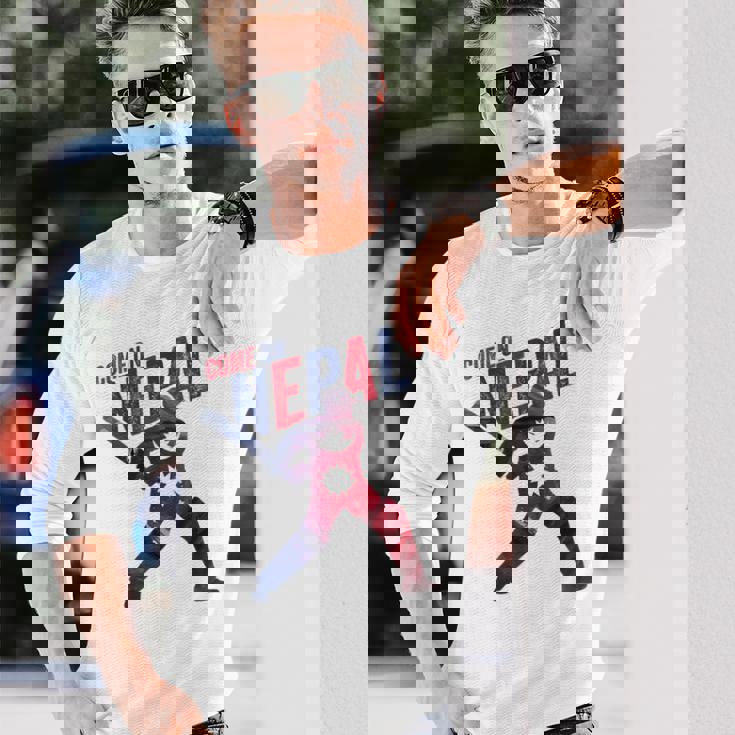 ネパールクリケットジャージ 2024 ネパール国旗サポーター クリケットファン 長袖Tシャツ 彼への贈り物