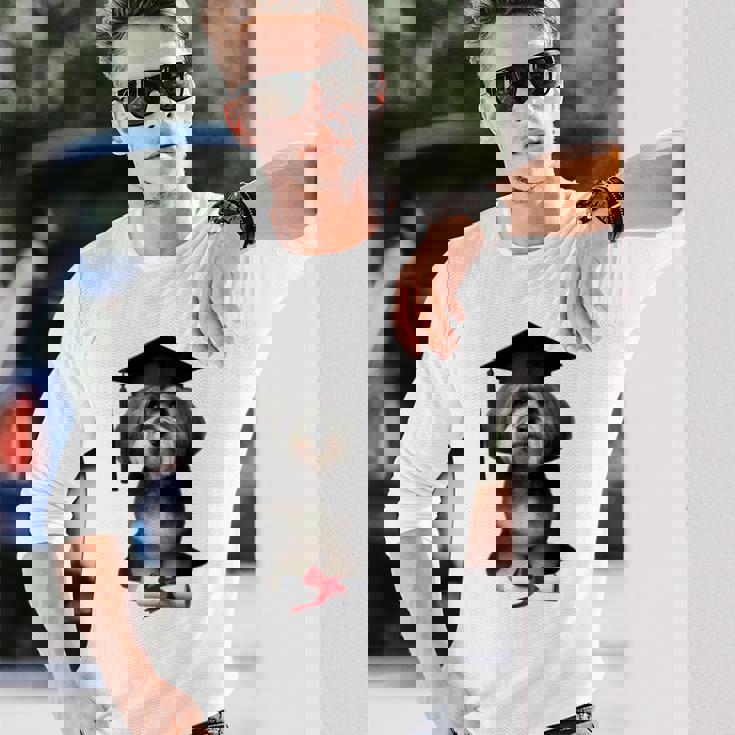 ハバニーズ犬 グラチュエーションキャップ トレーニング 学校 卒業生 オーナー 長袖tシャツ 長袖Tシャツ 彼への贈り物